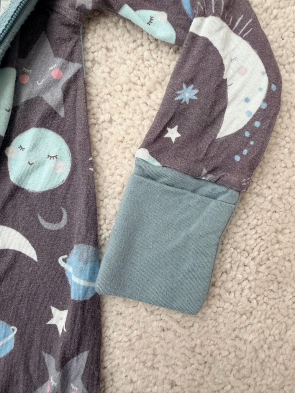 Little Sleepies Gray Moon & Blue Planet Footie - Picture 8 of 12